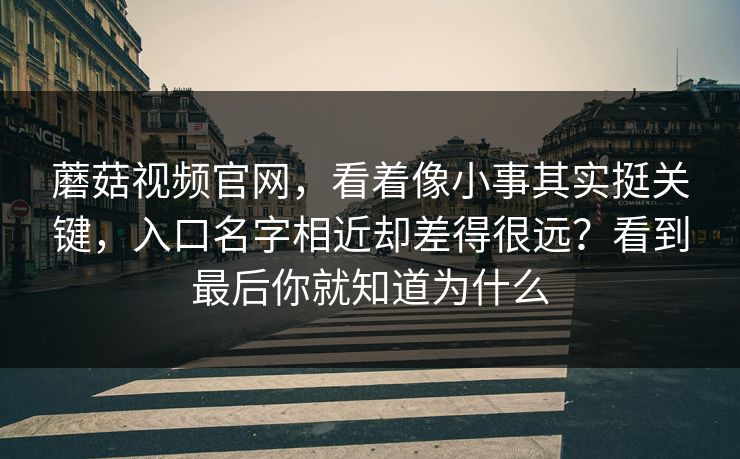 蘑菇视频官网，看着像小事其实挺关键，入口名字相近却差得很远？看到最后你就知道为什么