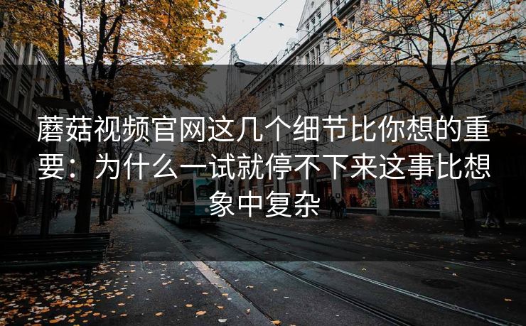 蘑菇视频官网这几个细节比你想的重要：为什么一试就停不下来这事比想象中复杂