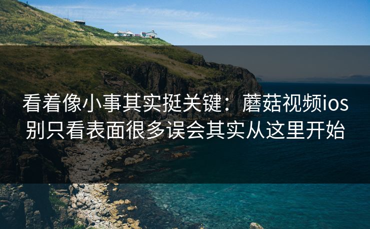 看着像小事其实挺关键：蘑菇视频ios别只看表面很多误会其实从这里开始