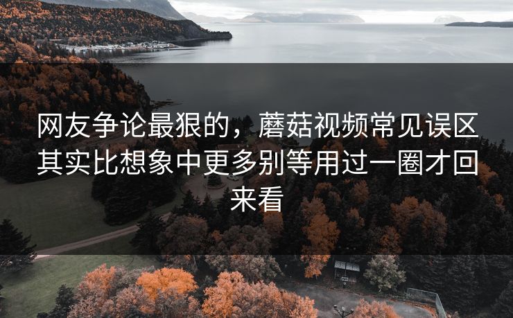 网友争论最狠的,蘑菇视频常见误区其实比想象中更多别等用过一圈才回来看 网友争论最狠的,蘑菇视频常见误区其实比想象中更多别等用过一圈才回来看